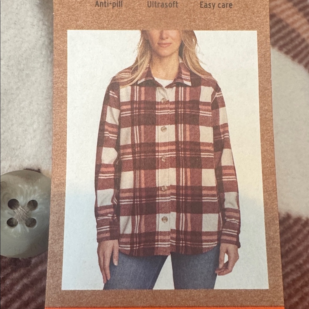 NWT Eddie Bauer Plaid Microfleece Shirt XXL
